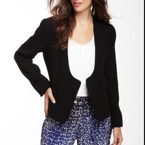 Diane von Furstenberg DVF Feriha Crepe Black Blazer 2 Minimalist Open Structural